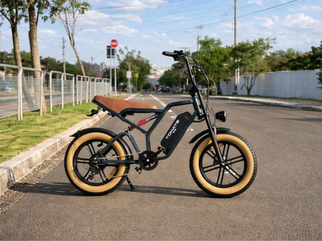 Bike elétrica fat bike disponível na Scooter & Cia