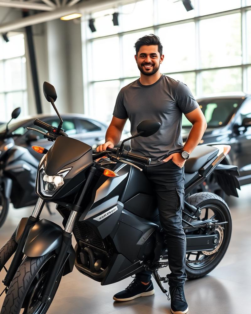 Cliente Rafael Santini com seu Moto UFO JJ01