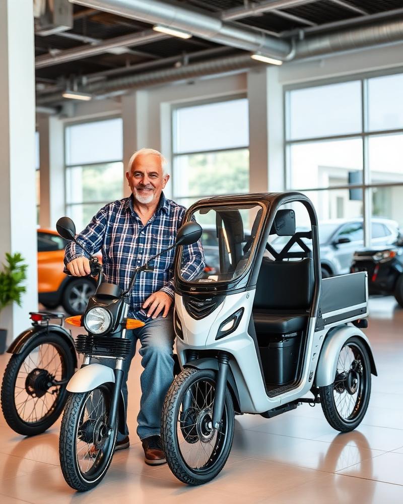 Cliente Natalino de Sousa com seu Triciclo XE11BG